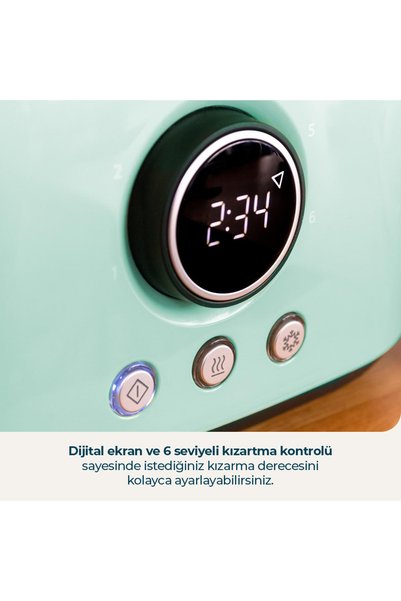 CECOTEC Classictoast 8000 Blue Double Digital Display Toaster, 3.8 cm Slots
