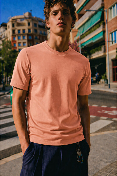 Maccali Men's 100% Cotton Basic Powder Short Sleeve T-Shirt