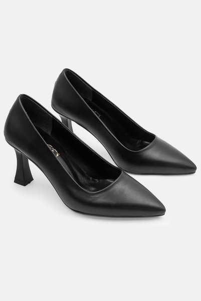 CARLA BELLA Comfortable and Stylish 5 Cm Goblet Heeled Shoes Black Women's Stiletto Alya