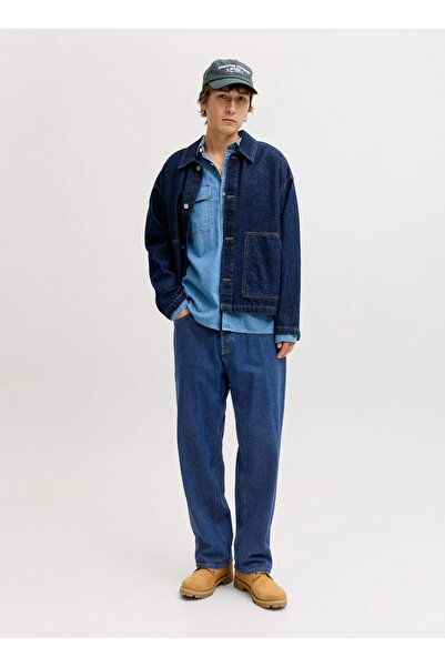Jack & Jones Koyu Mavi Erkek Baggy Denim Pantolon 12289119 JJIALEX JJORGINAL ...