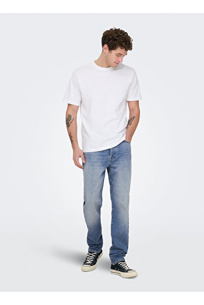Only & Sons Açık Mavi Erkek Dar Taşlamalı Denim Pantolon 22038626 ONSYOKE TAP...