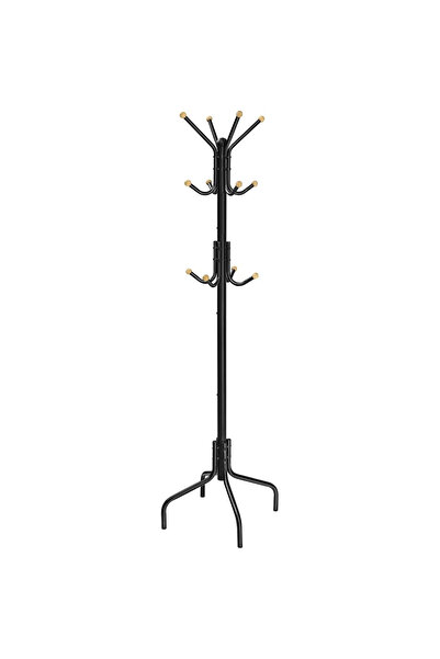 SONGMICS Cuier metalic cu 12 cârlige, tip copac, 55x55x180 cm, Negru