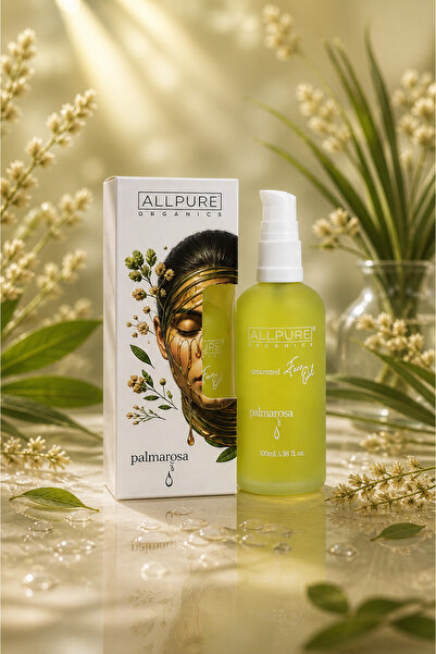 ALLPURE Palmarosa %100 Organik Cilt Bakım Yağı - Besleyici & Onarıcı, Cilt To...