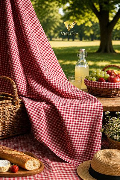 VİSLUNA Pötikare Masa Örtüsü 150x150 cm – Piknik & Sofra Bezi, Kolay Temizlenir