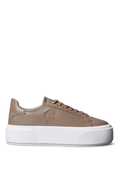 Calvin Klein Nerzfarbener Damen-Sneaker FLATFORM LACE UP LTH
