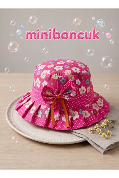miniboncuk قبعة فوجي ماسال المزينة بالكشكشة للفتيات الصغيرات