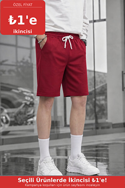 COMBİNE MİCHAİL Erkek Günlük Basic Regular Bordo Şort