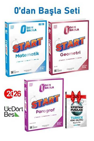 Üç Dört Beş Yayıncılık 2026 0'dan Başla Start Matematik+Start Geometri+Start ...