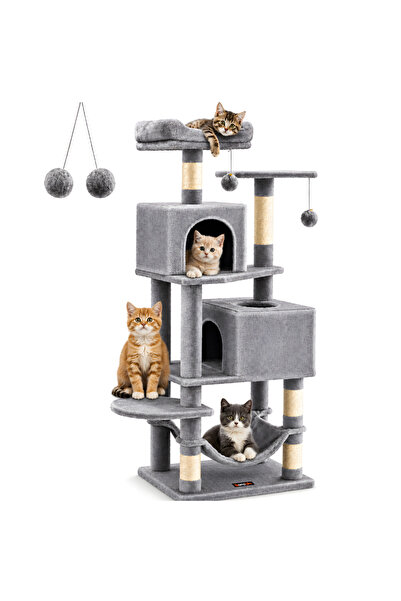 Kdhome Ansamblu Joaca Pisici FelineHaven Tower, Tip Loc Joaca Turn, Plus, Gri