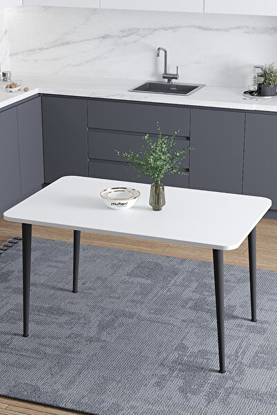 Mufian Concept DAMLA 60x90 Cm İskandinav - Bohem Oval Köşe Beyaz Yemek - Mutf...