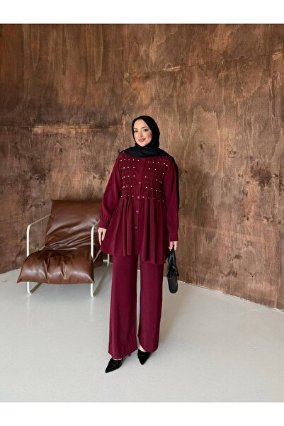 YAREN CLARA طقم رويال بوردو للموسم الجديد YRN-2268
