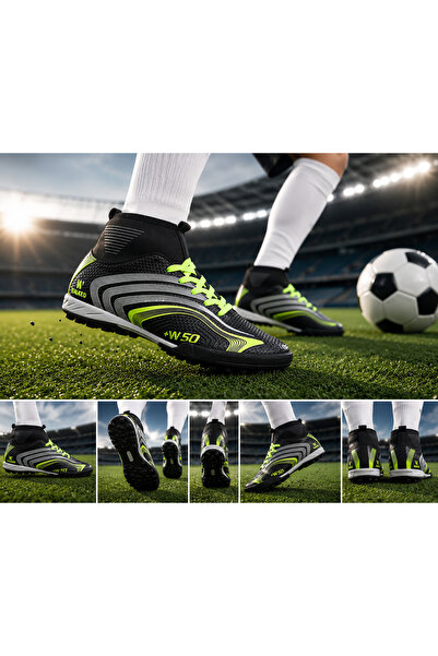 RUNSTEP Astroturf Football Shoes with Socks
