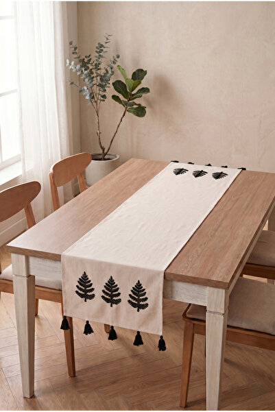 Shopyteks 100% памучен ленен бохемски бродерен покрив за маса – 30x140 cm Еле...