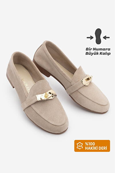 Marjin Mocasini de dama din piele naturala cu catarama, pantofi casual Nador,...