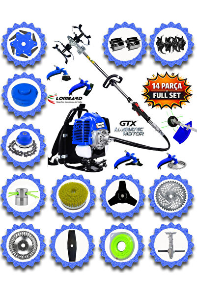 Cros LOMBARD 10 In 1 Ld-1800 V10 Motor Sırt Tipi Ot Çim Çalı Biçme Tırpanı To...