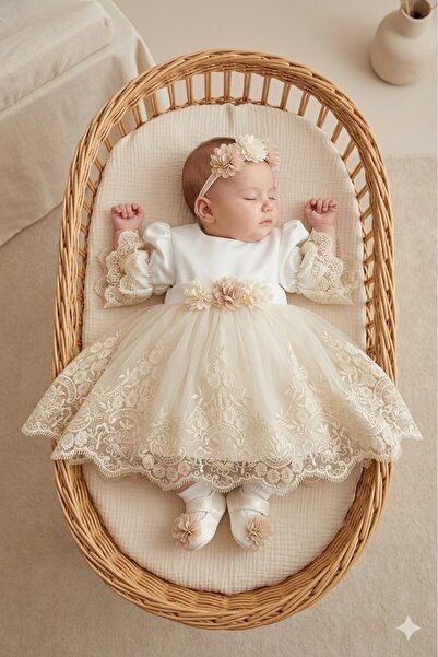 PARK BEBE kız bebek 0/3-3/6 AY ORKİDE MEVLÜTLÜK SET dantel detaylı