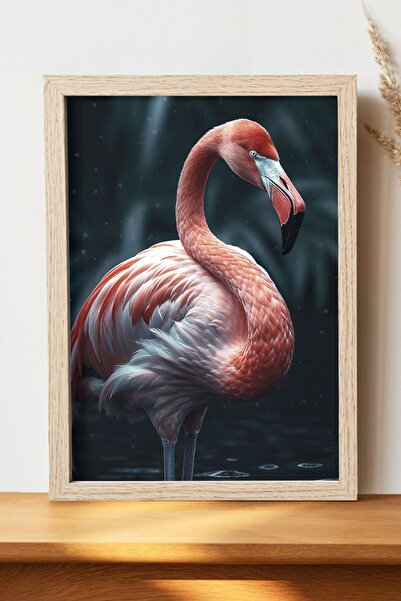 Luna Marissa Αφίσα Flamingo - Αφίσα ψηφιακής τέχνης από χοντρό χαρτί χωρίς πλ...