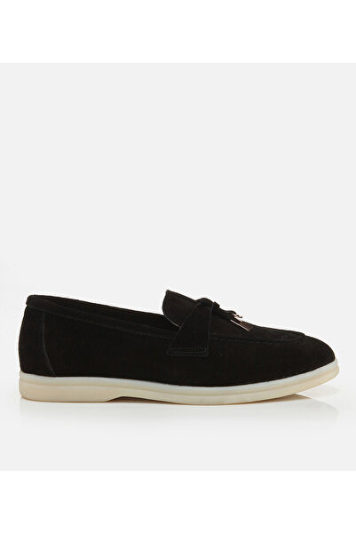 Hotiç Women's Leather Black Loafer