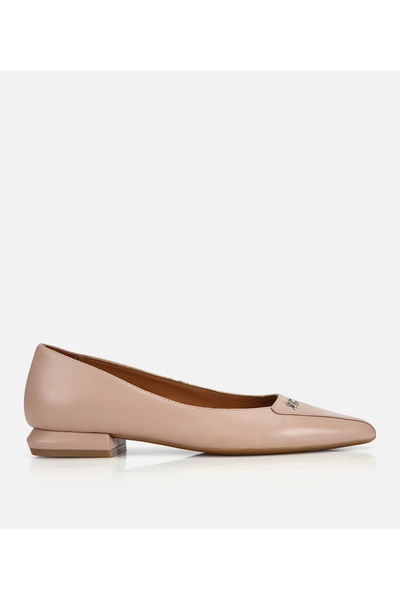 Hotiç Echtes Leder Natur Damen Ballerinas