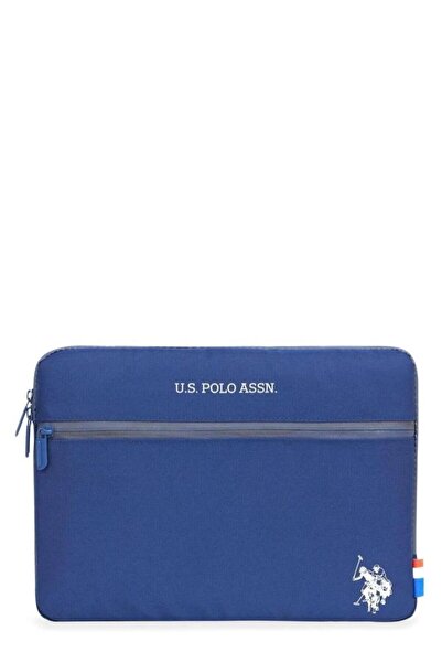U.S. Polo Assn. حقيبة كمبيوتر محمول وحقيبة كمبيوتر محمول للجنسين باللون الأزر...