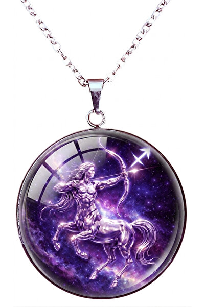 Oxolux, Lavinia Colier din seria Zodiac, in cutie cadou, design cosmic mov, b...