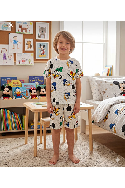 Fil Kids Dečački pamučni tanki komplet letnje pidžame sa kratkim rukavima i š...