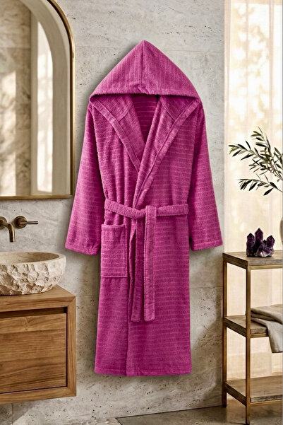 VENTİ VENTİSCA Star Soft Cotton Hooded Bathrobe