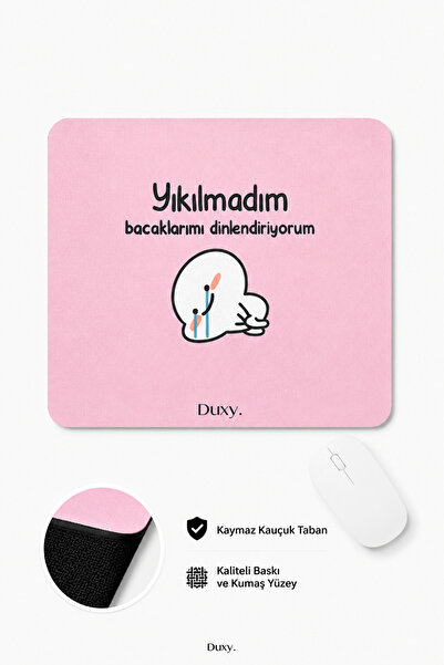 Duxy Esprili Desenli Mouse Pad, 23x19 cm, Kaymaz Taban, Ev, Ofis ve Oyun için...