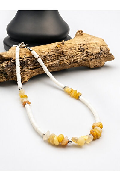 magıcgrange Natural Stone Women's Necklace – Turquoise, Amethyst, Citrine, Av...