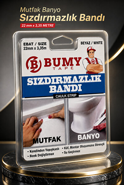BUMY Su Geçirmez Banyo Mutfak Sızdırmazlık Bandı 22mm x 3,35 METRE Kendinden ...