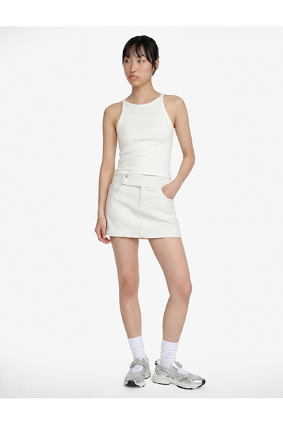 Koton Cotton Button Detailed Comfortable Fit Mini Short Skirt