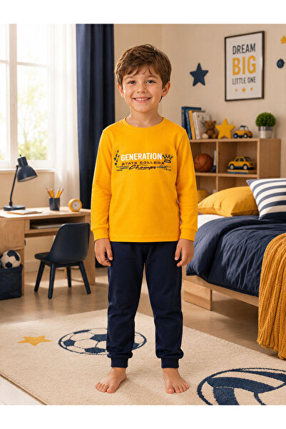 Fil Kids Set de pijamale de iarnă cu mâneci lungi, 100% bumbac, culoare porto...
