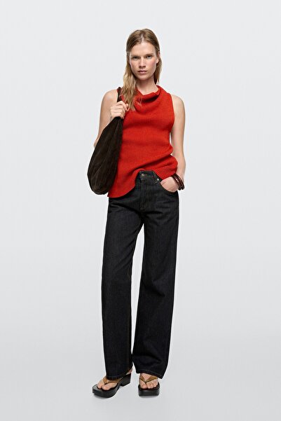 Massimo Dutti Orta bel geniş paça jean