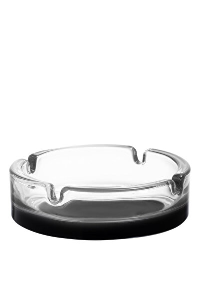 LAV Keyif Glass Ashtray Set of 2 with Black Round Base