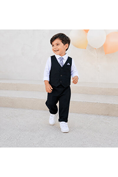 Kidohug Costum elegant baieti, Kidohug, 4 piese: Camasa alba, Pantaloni lungi...