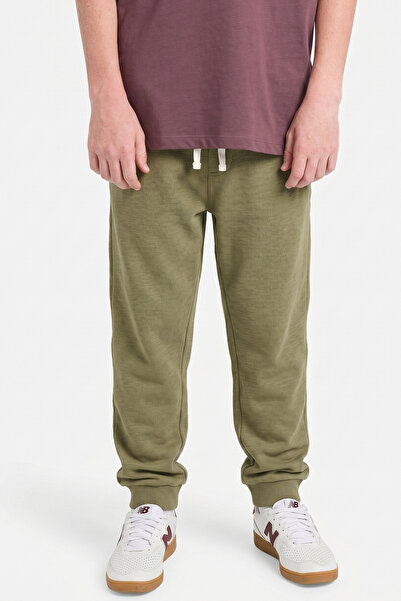Cigit Striped Detail Tracksuit 1-10 Years Old Olive