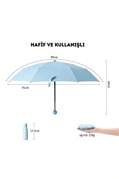 ADORN UV Korumalı Portatif Katlanabilir Şemsiye – Su Geçirmez Özel Kılıflı Kompakt Tasarım