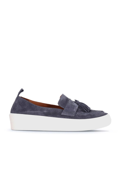 Bueno Shoes Pantofi casual pentru bărbați din piele întoarsă gri închisă 01ms...
