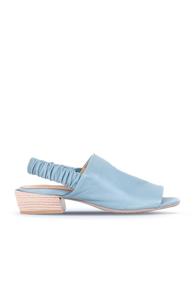 Bueno Shoes Sandale cu toc din piele albastră pentru femei - 01ws7503