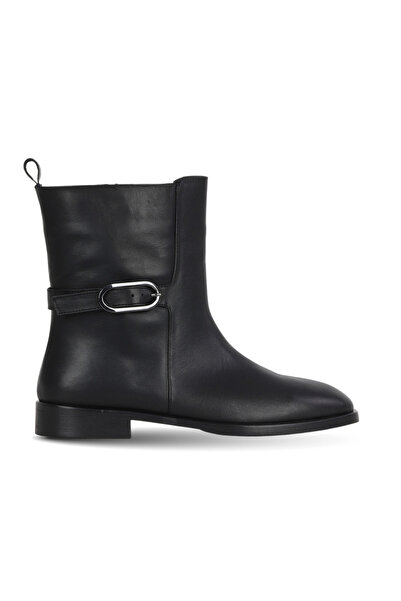 Bueno Shoes Black Leather Women's Flat Boots 30Wb25554