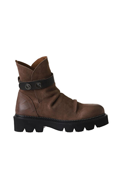 Bueno Shoes Cizme plate de damă din nubuc maro 01wr3408