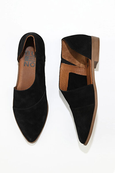 Bueno Shoes Pantofi clasici de damă din piele intoarsa neagra 01wn0145