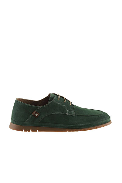 Bueno Shoes Pantofi casual pentru bărbați din piele intoarsa verde 07m0837
