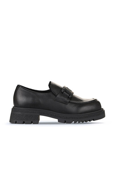 Bueno Shoes Loafer de damă din piele neagră 01wz1404