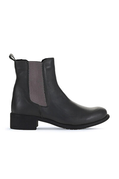 Bueno Shoes Cizme cu toc din piele gri închisă pentru femei - 01wz7404