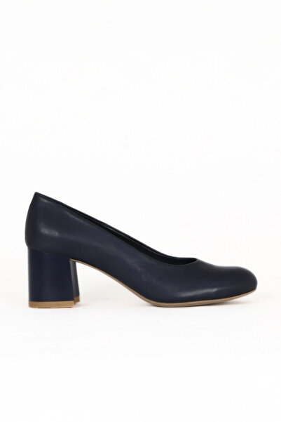 Bueno Shoes Pantofi cu toc de damă din piele albastru bleumarin 01we5700