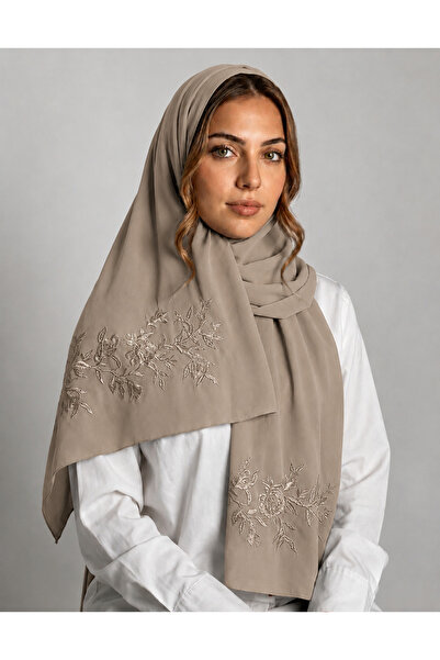 Veil Designer طرحة بوال الوان مميز بيح داكن تطريز علي الطرفين 190*60