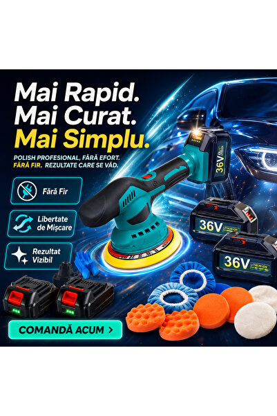 OEM Aparat Polish Auto cu 2 acumulatori 36V, fara fir, portabil (RO-V06)