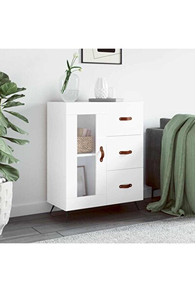 Concept Servantă, alb, 69,5x34x90 cm, lemn compozit