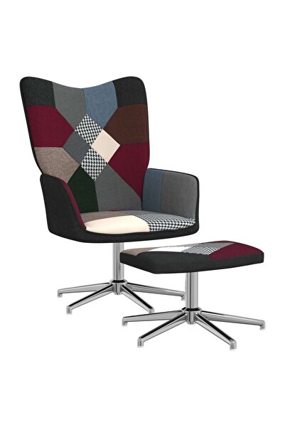 Concept Scaun de relaxare cu taburet, textil, petice